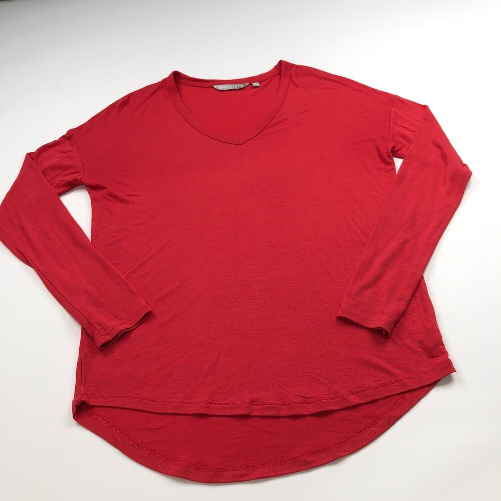 Athleta Cloudlight Relaxed Top XS Modal V-Neck Pullover Top Red 352820